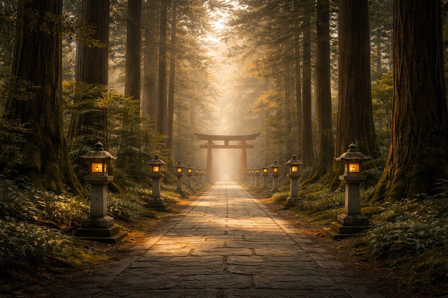 神社参拝の象徴的イメージ