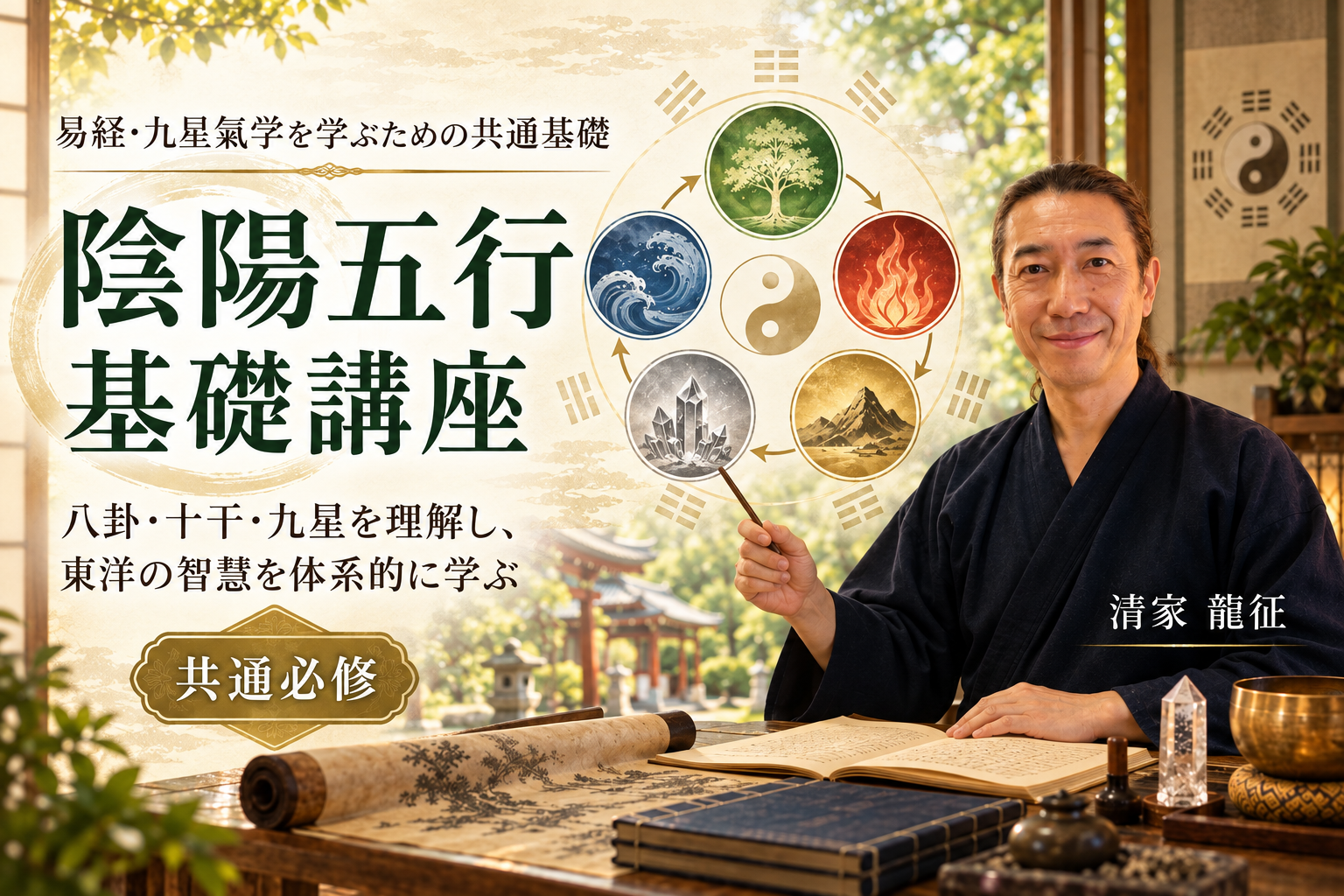 清家龍征が八卦・十干・九星の基礎となる陰陽五行を教える講座